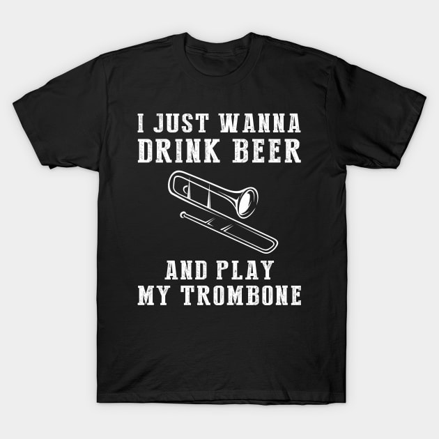 Brass Tunes & Brews: Beer, Trombone, and Loads of Laughter Await! T-Shirt by MKGift